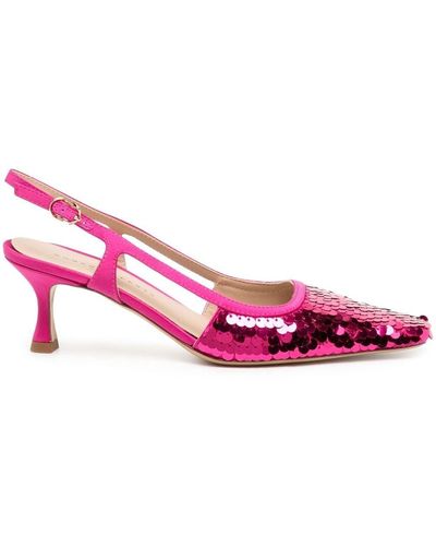 Roberto Festa Siviglia Sequinned Slingback Court Shoes - Pink