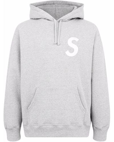 Supreme S Logo Split Hoodie - Gray