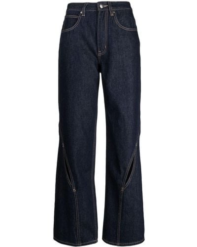 Izzue Straight-Leg-Jeans mit Cut-Outs - Blau