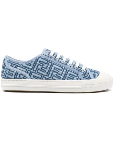 Fendi Domino Denim Sneakers - Blue
