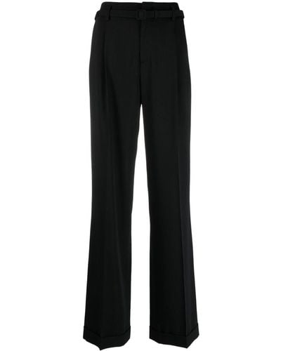 Ralph Lauren Collection Pantalones de vestir de talle alto - Negro