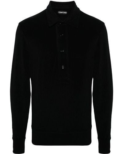 Tom Ford ロングスリーブ ポロシャツ - ブラック