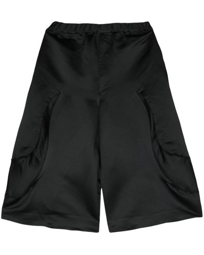 COMME DES GARÇON BLACK Deconstructed Satin Cropped Trousers - Black
