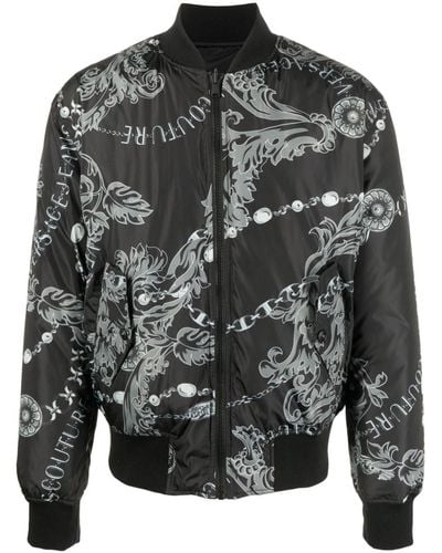 Versace Jeans Couture Bomberjacke mit Barock-Print - Grau