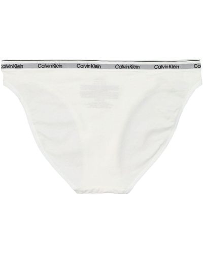 Calvin Klein Logo-waistband Bikini Briefs - White