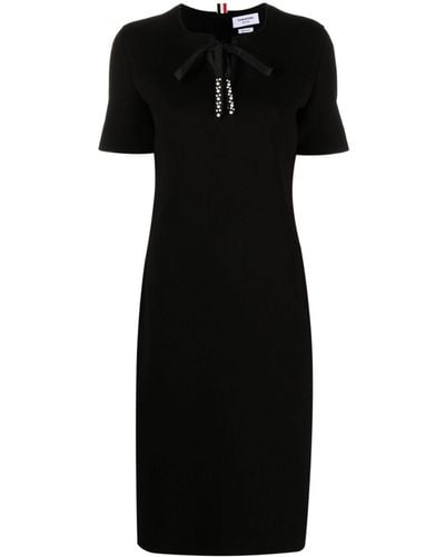 Thom Browne Pearl-embellished Bow-detail Dress - Black