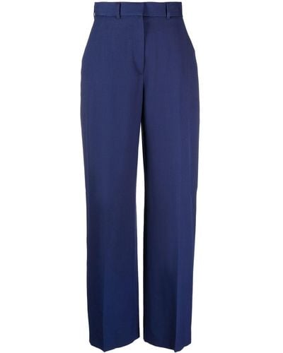 Casablanca High-waisted Wide-leg Trousers - Blue