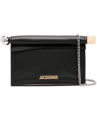 Jacquemus La Petite Pochette Rond Leather Clutch Bag - Black