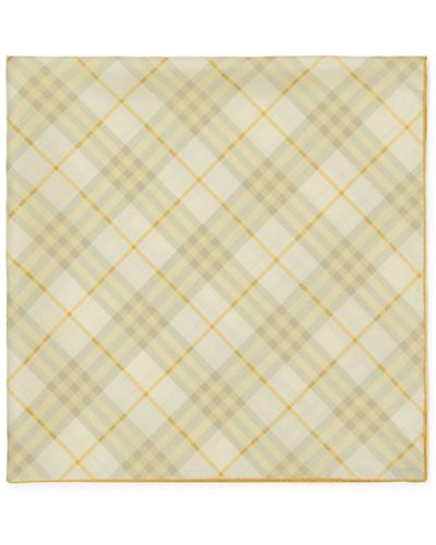 Burberry Checked Silk Scarf - Natural