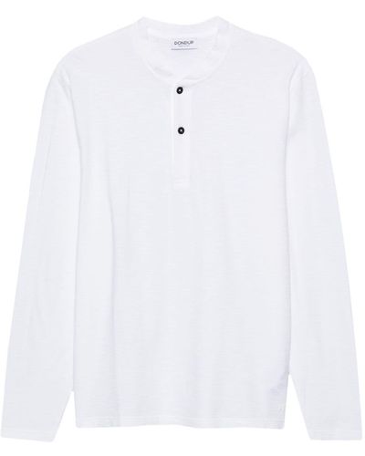 Dondup T-shirt en coton à manches longues - Blanc