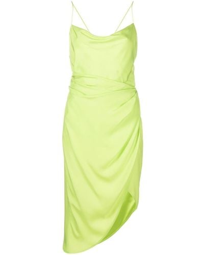GAUGE81 Draped Thin-strap Silk Dress - Green