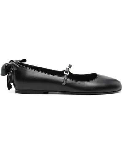 Gia Borghini Bow-detail leather ballerina shoes - Schwarz
