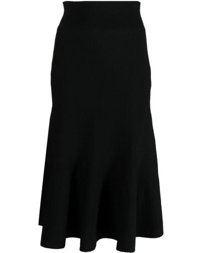 Stella McCartney Fluted Knitted Skirt - Black