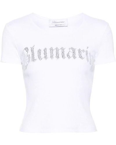 Blumarine Camiseta con apliques de strass - Blanco