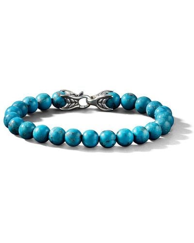 David Yurman Bracelet Spiritual Beads en argent sterling - Bleu