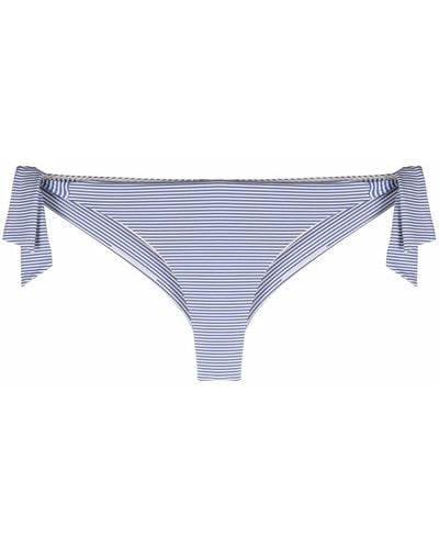 Emporio Armani Stripe-print Bikini Bottoms - Blue