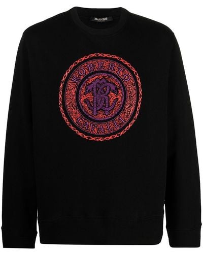Roberto Cavalli Sweatshirt mit Logo - Schwarz