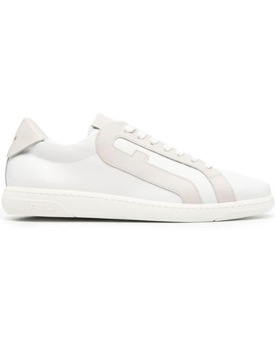 Furla Arch-motif Leather Trainers - White