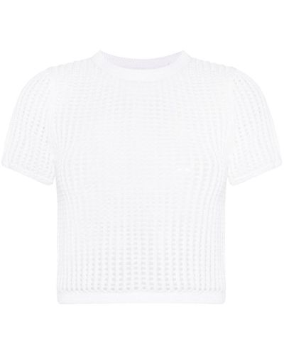 Alexander Wang Open-knit Cropped Top - White