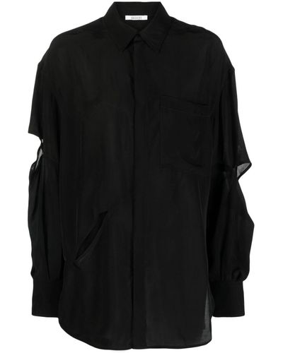 Gauchère Ripped-detail Shirt - Black