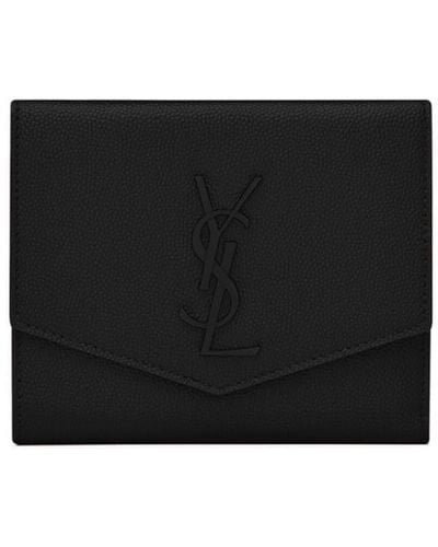 Saint Laurent Ysl Embroidered Wallet - Black