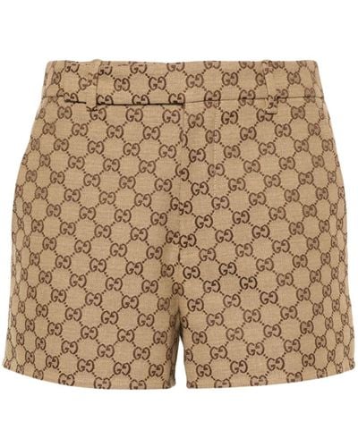 Gucci GG Cotton Shorts - Natural