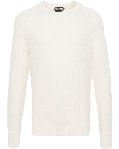 Tom Ford Pull à coutures texturées - Blanc