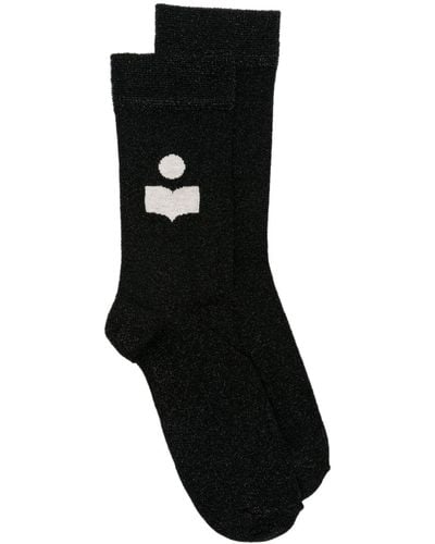 Isabel Marant Slazia Lurex Socks - Black