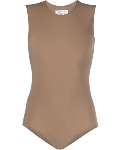 Maison Margiela Sleeveless Jersey Bodysuit - Brown