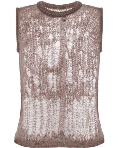Rick Owens Spider Open-knit Tank Top - Pink