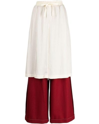 Undercover Pantalon ample à design superposé - Rouge