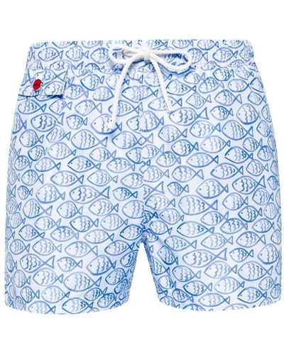 Kiton Costume da bagno con stampa - Blu