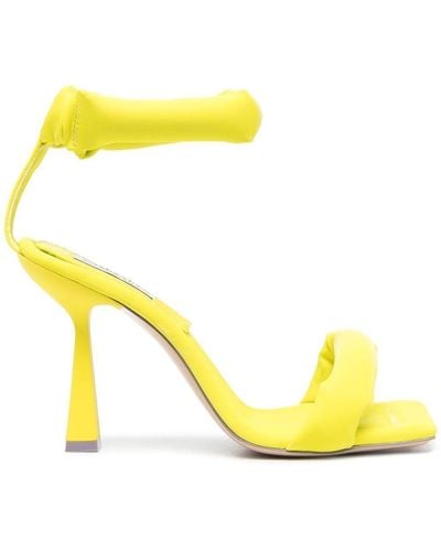 Sebastian Milano 100mm Leather Square-toe Sandals - Yellow
