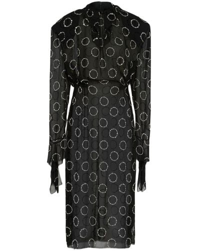 Prada Midi-jurk Verfraaid Met Kristallen - Zwart