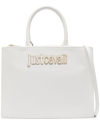 Just Cavalli Range B Shopper mit Logo - Weiß