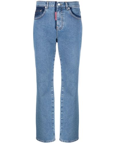 Moschino Jeans Zweifarbige Straight-Leg-Jeans - Blau