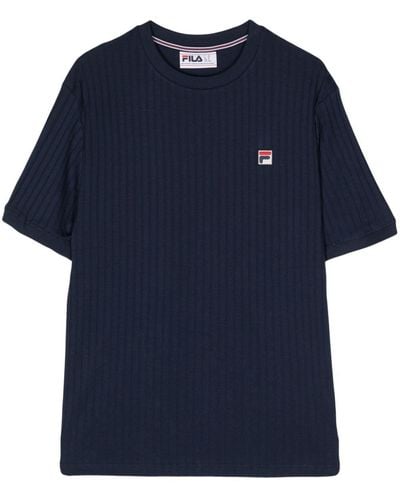 Fila Fein geripptes Easton T-Shirt - Blau