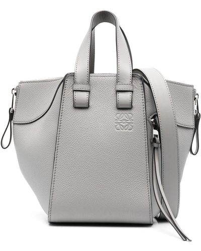 Loewe Compact Hammock Leather Shoulder Bag - Grey