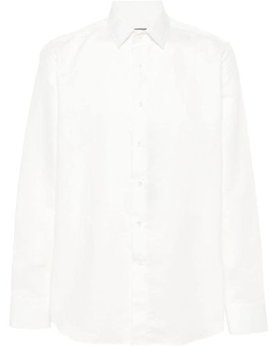 Canali ツイル シャツ - ホワイト