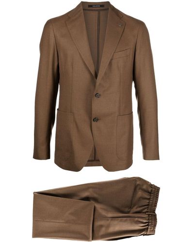 Tagliatore Drawstring-waist Single-breasted Suit - Brown