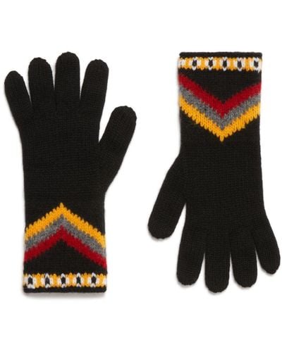 Alanui Antarctic Circle Wool Gloves - Black