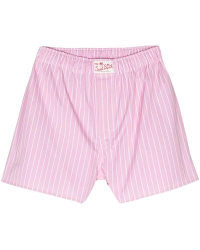 Mc2 Saint Barth Boxy Striped Shorts - Pink