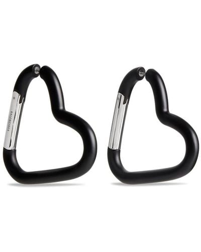 Balenciaga Love Clip Matte-finish Earrings - Black