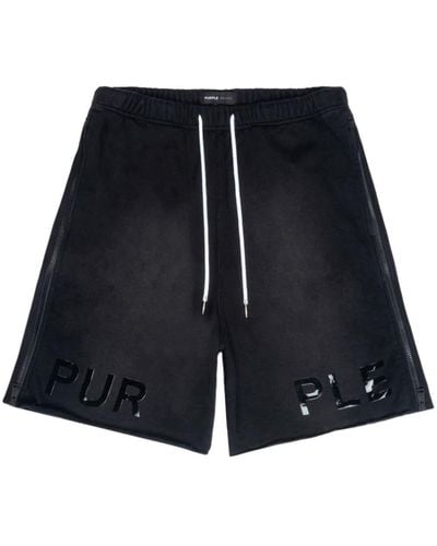 Purple Brand Shorts con applicazione - Blu