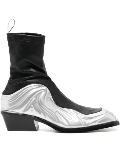 Versace Black & Silver Solare Boots - Multicolour