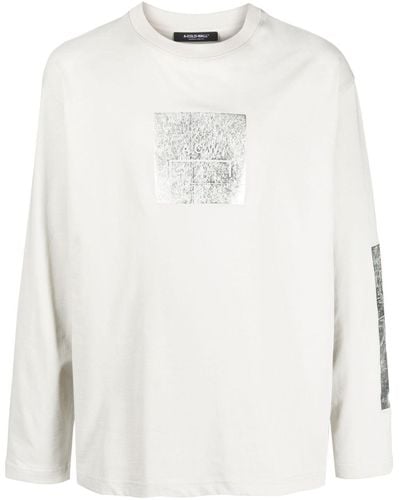 A_COLD_WALL* T-shirt a maniche lunghe Foil Grid - Bianco