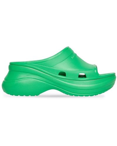 Balenciaga Pool Crocs Slide Sandal - Green