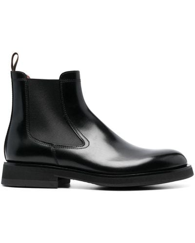 Santoni Chelsea-Boots mit Glanzoptik 35mm - Schwarz