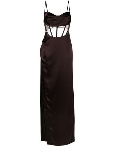 retroféte Cut-out Sheer-panel Dress - Black