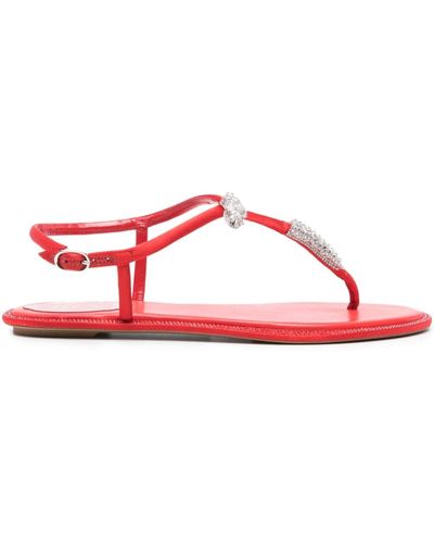 Rene Caovilla Katy Crystal-embellished Sandals - Red